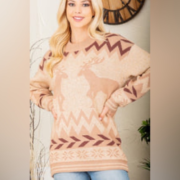 Heimish Reindeer Sweater Top NWT size Medium - Picture 2 of 7